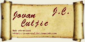 Jovan Čuljić vizit kartica